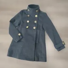グレー ダブルブレスト ミドル丈 コート