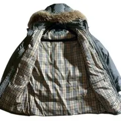 BURBERRY BLACK LABEL ラクーン ファー ダウンジャケット