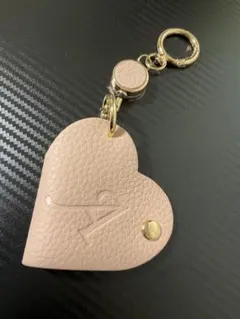 ハート型レザーキーホルダー ピンク