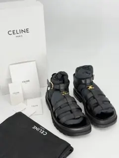 CELINE セリーヌ トリオンフ レザー サンダル ブラック保存袋 箱付 美品のサムネイル