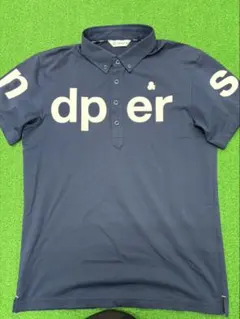 ネイビー ロゴ入り メッシュシャツ