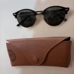 ぺ*こ様 Ray-Ban ラウンドサングラス ブラック/ゴールド