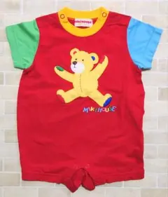 ミキハウス　MIKIHOUSE レトロ　くま　半袖　ロンパース　70
