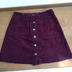 ワインレッド コーデュロイ ミニスカート L