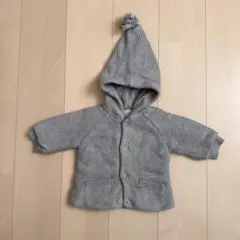 babyGap★70/フード付きニットカーディガン/ライトグレー/アウター