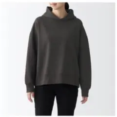 無印良品　超長綿裏起毛プルオーバーパーカー　ダークグレー ONE SIZE