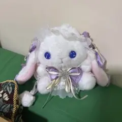 うさぎ ぬいぐるみバッグ（パープルリボン）