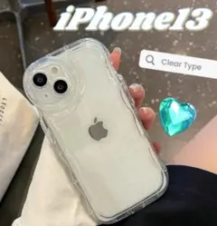 新品 iPhone 13 クリア ケース カバー 韓国 かわいい i ウェーブ