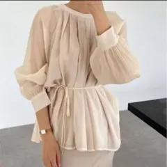 シースルーブラウス 長袖