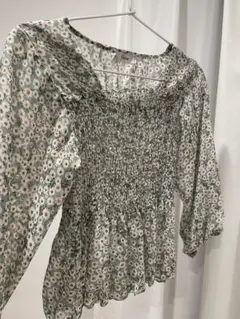 flower 花柄 シフォン　ブラウス