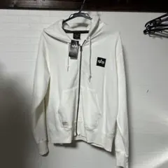 ALPHA INDUSTRIES フード付きパーカー Mサイズ ホワイト