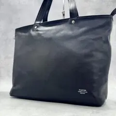 美品 ポーター リンク メンズ レザー トートバッグ ビジネス A4収納 黒