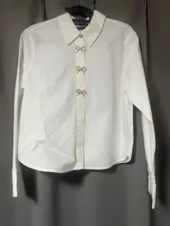 ZARA リボンモチーフボタン シャツ / ブラウス