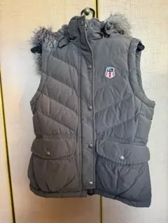 ラルフローレン 3wayダウンベスト ファーフード カーキブラウン キルティング