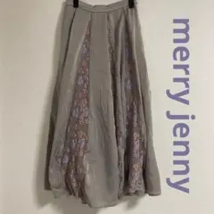merry jenny フラワーレースロングスカート　お花　春　紫　ピンクのサムネイル