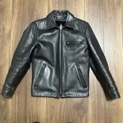 希少　schott レザージャケット　牛タグ　70's USA ブラック　襟付のサムネイル