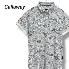 Callaway 総柄ロゴプリント ポロシャツ レディース L ゴルフ ゆったり