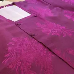 大正ロマン　極楽鳥　アンティーク　羽織り　着物　道行　和洋折衷　鳳凰　孔雀