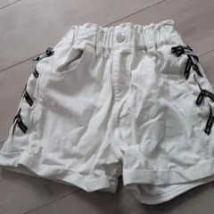 リボン付きホワイトハーフパンツ 100cm