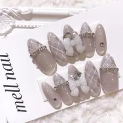 3651 ネイルチップ 量産型 ワンホン フレンチガーリー 韓国 地雷 オーダー