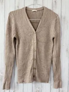 GU ベージュ Vネック カーディガン