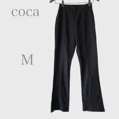 ★新品未使用　コカ　センタープレス風フレアパンツ　ブラック　Ｍ　ウエストゴム