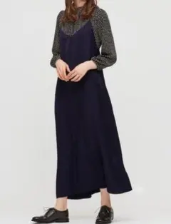 ユニクロ UNIQLO キャミワンピース ロングワンピース ダークネイビー L