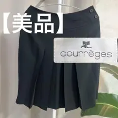 【美品】courrges ブラック　プリーツスカートのサムネイル