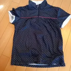 レディース　スポーツ　トップス水玉模様 ハーフジップ シャツ レディース