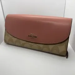 COACH 折り長財布 ピンク シグネチャー CX160 COACH 折り長財布 ピンク シグネチャー CX160 - メルカリ