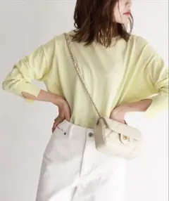 SLOBE iENA ライトイエロー 薄手長袖ニット