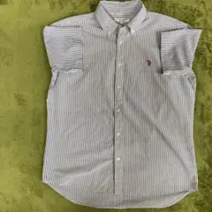 U.S. POLO ASSN. ストライプ 半袖シャツ LL