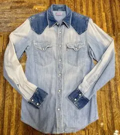 BLUE BLUE デニムシャツ パイピング ウエスタンシャツ