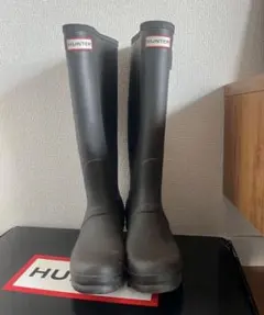 HUNTER レインブーツ 24cm ダークブラウン　チョコレートのサムネイル