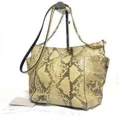 ジミーチュウ　ショルダーバッグ　パイソン　チェーン　イエロー　保証書付◎