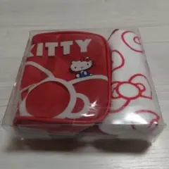 ハローキティ　ポーチ＆ハンドタオルセット。レアポーチ。
