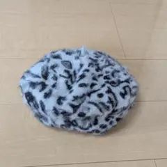 【cachenez】ヒョウ柄ファーベレー帽