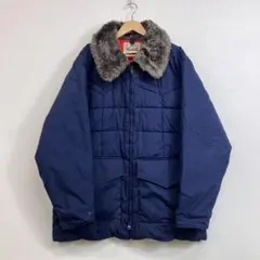 70s WOOL RICH 襟ボア ダウンコート ダブルジップ VINTAGE