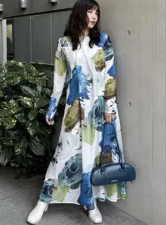 【美品】【WEB限定完売】MURUA ペイントシアーワンピース ホワイト