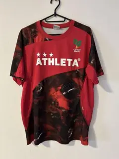 ATHLETA レッド ブラック シャツ Lサイズ
