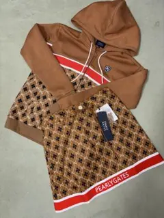 （新品と美品）パーリーゲイツ、アーガイル柄シリーズ、セットアップ、サイズ0