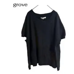 新品grove ニット半袖 大きめL カジュアル デートビジネス