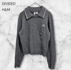 DIVIDED H&M 襟付ニット セーター グレー XS 小さめサイズのサムネイル