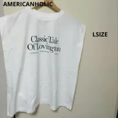 AMERICANHOLICロゴノースリーブtシャツLSIZE　 オフホワイト