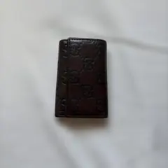 즉시 구매 가능 GUCCI 가죽 6 시리즈 키 케이스 브라운