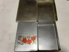 昭和レトロ アルミ製 弁当箱 2個セット バラ柄　無地