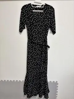 RODEO CROWNS ドット柄 半袖ロングワンピース