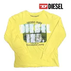 ディーゼル DIESEL ロンT 黄 イエロー 長袖 Tシャツ ロゴ プリントS