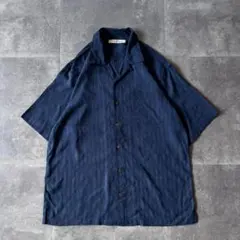 Yohji Yamamoto POUR HOMME 半袖キュプラシャツ（紺） - メルカリ