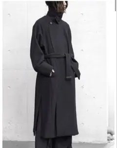 JUHA BELTED OVER COAT ラップコート ブラック 3